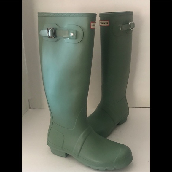 Hunter Shoes - Hunter Tall Matte Mint Pastel Green Rain Boots 9